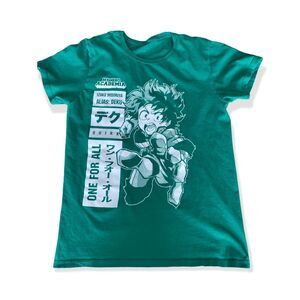My Hero Academia funimation t shirt mens large graphic print Green Crew Neck
